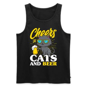 Katze Katzeneltern Katzen Sprüche Geschenk - Männer Premium Bio Tank Top - Schwarz - Vorne - Michal (187cm)