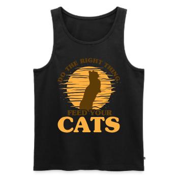 Chat Maman Chat Parents Chat Amoureux Cadeau - Débardeur bio Premium Homme - noir - Devant - Michal (187cm)