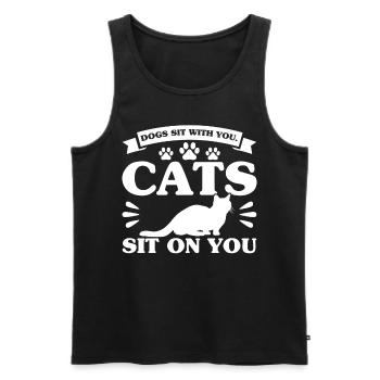 Katzeneltern Katze Katzenmama Geschenk - Männer Premium Bio Tank Top - Schwarz - Vorne - Michal (187cm)
