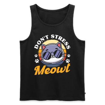 Proverbes de chat Chats Amants Chats Parents - Débardeur bio Premium Homme - noir - Devant - Michal (187cm)
