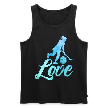 Love Hockey sur gazon Cadeau - Débardeur bio Premium Homme - noir - Devant - Michal (187cm)