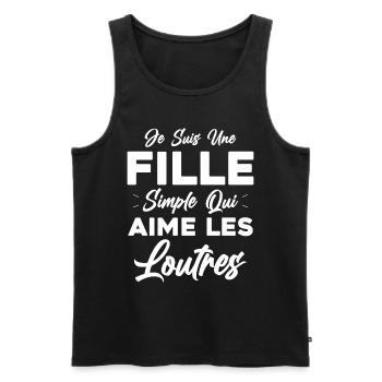 Je Suis Une Fille Simple Qui Aime Les Loutres - Débardeur bio Premium Homme - noir - Devant - Michal (187cm)