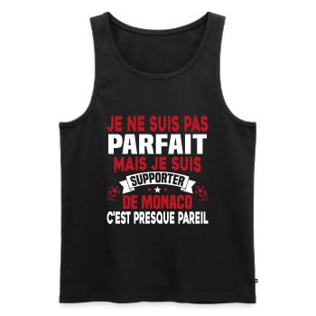 Pas parfait mais je suis supporter de Monaco - Débardeur bio Premium Homme - noir - Devant - AI Model Male 178 light (178cm)