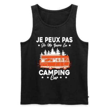 Camping Car Je Peux Pas Je Me Barre En Camping Car - Débardeur bio Premium Homme - noir - Devant - Michal (187cm)