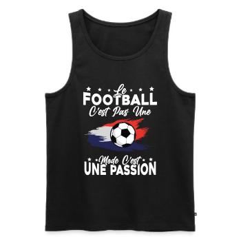 le football Est Une Passion joueur de foot - Débardeur bio Premium Homme - noir - Devant - AI Model Male 178 light (178cm)