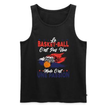 le basket ball Est Une Passion Cadeau - Débardeur bio Premium Homme - noir - Devant - AI Model Male 178 light (178cm)