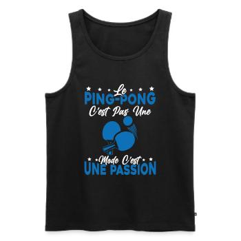 le Pingpong Est Une Passion idée cadeau - Débardeur bio Premium Homme - noir - Devant - AI Model Male 178 light (178cm)