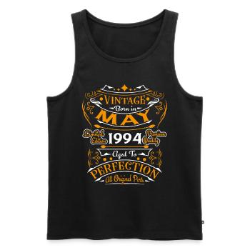 May 1994 Vintage Born in May 1994 Anniversary - Men's Premium Organic Tank Top - black - Front - Michal (187cm)