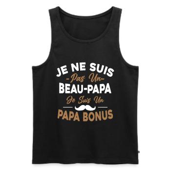 Je Ne Suis Pas Un Beau-papa Je Suis Un Papa Bonus - Débardeur bio Premium Homme - noir - Devant - Michal (187cm)