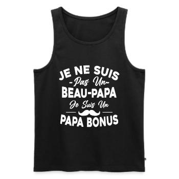 Je Ne Suis Pas Un Beau-papa Je Suis Un Papa Bonus - Débardeur bio Premium Homme - noir - Devant - Michal (187cm)