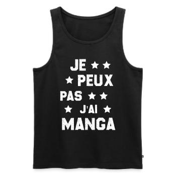 Je Peux Pas J'ai Manga - Débardeur bio Premium Homme - noir - Devant - AI Model Male 178 light (178cm)