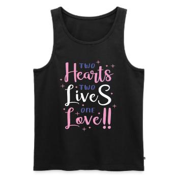Two Hearts, Two Lives, One Love - Men's Premium Organic Tank Top - black - Front - AI Model Male 178 light (178cm)