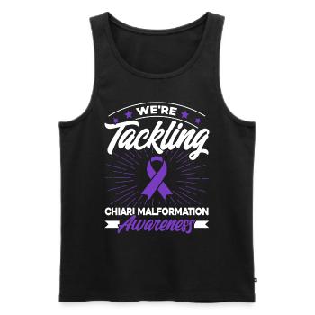 Purple Bow Chiari Malformation Support Ch - Débardeur bio Premium Homme - noir - Devant - AI Model Male 178 light (178cm)