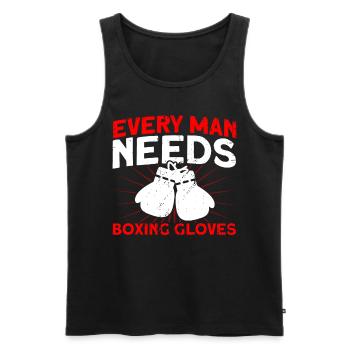 Every man needs boxing gloves boxing gift - Men's Premium Organic Tank Top - black - Front - Michal (187cm)