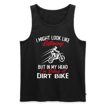 In my head I ride a motorcycle / Humor Motorcycle - Men's Premium Organic Tank Top - black - Front - Michal (187cm)
