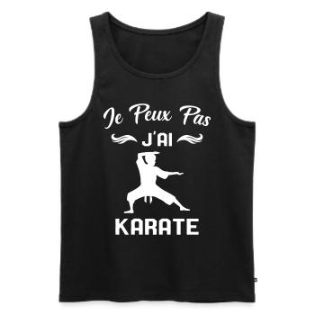 J'peux Pas j'ai Karate Cadeau Homme - Débardeur bio Premium Homme - noir - Devant - Michal (187cm)