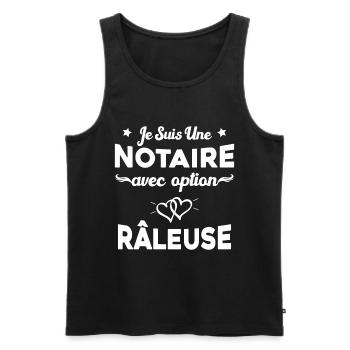 Femme je suis une notaire avec option râleuse - Débardeur bio Premium Homme - noir - Devant - AI Model Male 178 light (178cm)