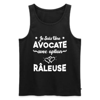 Femme je suis une avocate avec option râleuse - Débardeur bio Premium Homme - noir - Devant - AI Model Male 178 light (178cm)