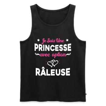 je suis une princesse avec option râleuse femme - Débardeur bio Premium Homme - noir - Devant - Michal (187cm)