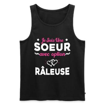 Je suis une soeur avec option Râleuse - Débardeur bio Premium Homme - noir - Devant - Michal (187cm)