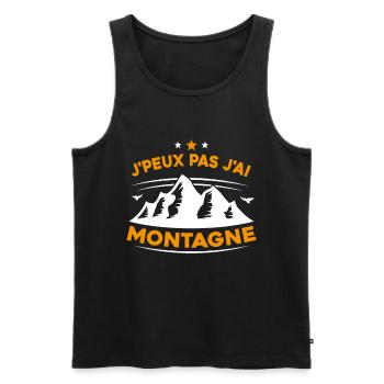 J'peux pas j'ai Montagne Humour - Débardeur bio Premium Homme - noir - Devant - AI Model Male 178 light (178cm)