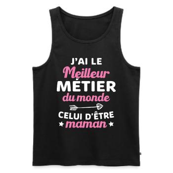 Le Meilleur Métier du Monde, celui d'être Maman - Débardeur bio Premium Homme - noir - Devant - Michal (187cm)