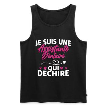 Je suis Assistante Dentaire qui Déchire - Débardeur bio Premium Homme - noir - Devant - Michal (187cm)