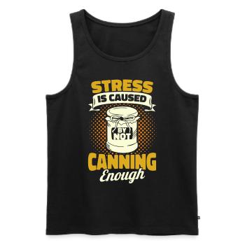 Stress causé par trop peu de mise en conserve - Débardeur bio Premium Homme - noir - Devant - Michal (187cm)