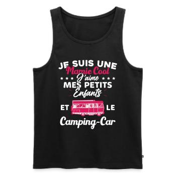 Mamie J'aime Mes Petite Enfants et le Camping Car - Débardeur bio Premium Homme - noir - Devant - Michal (187cm)