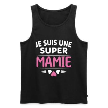 Super Mamie Cadeau de Noël Fête des Grands Mères - Débardeur bio Premium Homme - noir - Devant - AI Model Male 178 light (178cm)