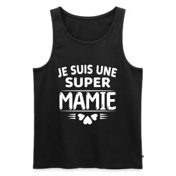 Super Mamie Cadeau de Noël Fête des Grands Mères - Débardeur bio Premium Homme - noir - Devant - AI Model Male 178 light (178cm)
