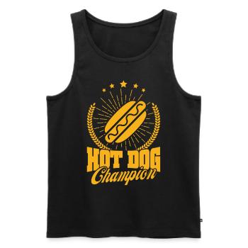 Hot Dog Champion Hot Dog Geschenk - Männer Premium Bio Tank Top - Schwarz - Vorne - AI Model Male 178 light (178cm)