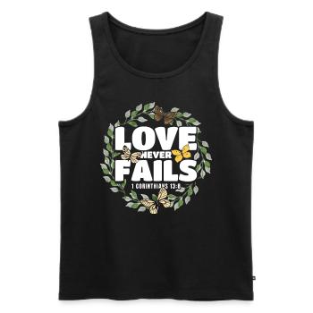 Christian Bible Verse Religious Gift - Men's Premium Organic Tank Top - black - Front - Michal (187cm)