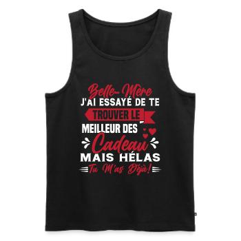 Belle mère Cadeau Fête des Mères Enfant Famille - Débardeur bio Premium Homme - noir - Devant - Michal (187cm)