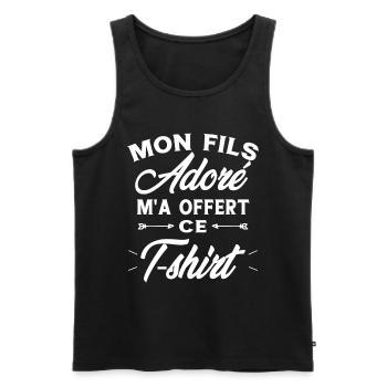 Mon Fils Adoré Humour Maman / Papa Cadeau - Débardeur bio Premium Homme - noir - Devant - Michal (187cm)