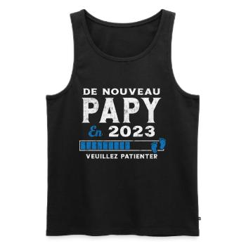 De Nouveau Papy en 2023 Cadeau Futur Papy - Débardeur bio Premium Homme - noir - Devant - Michal (187cm)