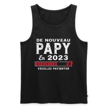 De Nouveau Papy en 2023 Cadeau Futur Papy - Débardeur bio Premium Homme - noir - Devant - Michal (187cm)