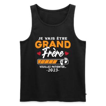 Je vais Être Grand Frère 2023 idée cadeau - Débardeur bio Premium Homme - noir - Devant - Michal (187cm)