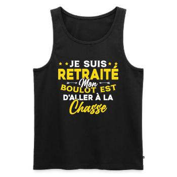 Retraité et Chasseur Humour Cadeau de la chasse - Débardeur bio Premium Homme - noir - Devant - Michal (187cm)