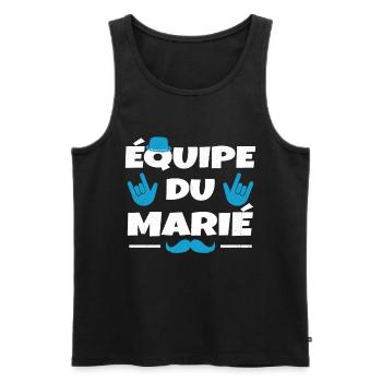 Équipe du Marié EVG Humour Enterrement de vie - Débardeur bio Premium Homme - noir - Devant - Michal (187cm)