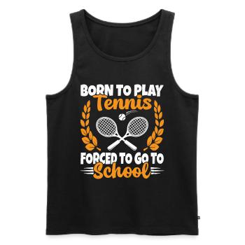 Né Pour Jouer au Tennis Humour Cadeau - Débardeur bio Premium Homme - noir - Devant - AI Model Male 178 light (178cm)
