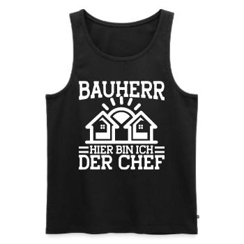 Bauherr Hier Bin Ich Der Chef Bauherr Geschenk - Männer Premium Bio Tank Top - Schwarz - Vorne - AI Model Male 178 light (178cm)