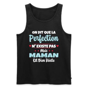 Maman est la perfection - Cadeau fête des mères - Débardeur bio Premium Homme - noir - Devant - AI Model Male 178 light (178cm)