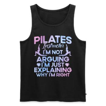 Pilates Erklären, warum ich Recht habe Geschenk - Männer Premium Bio Tank Top - Schwarz - Vorne - Michal (187cm)