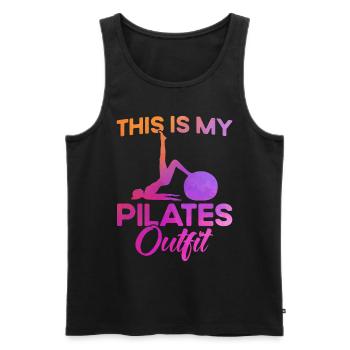 Pilates Ceci est mon cadeau de tenue Pilates - Débardeur bio Premium Homme - noir - Devant - AI Model Male 178 light (178cm)