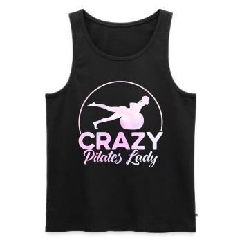 Pilates Crazy Pilates Lady Cadeau - Débardeur bio Premium Homme - noir - Devant - AI Model Male 178 light (178cm)
