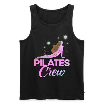 Cadeau Pilates Pilates Crew - Débardeur bio Premium Homme - noir - Devant - AI Model Male 178 light (178cm)