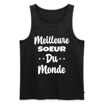 Meilleure Soeur Du Monde Humour Cadeau - Débardeur bio Premium Homme - noir - Devant - Michal (187cm)