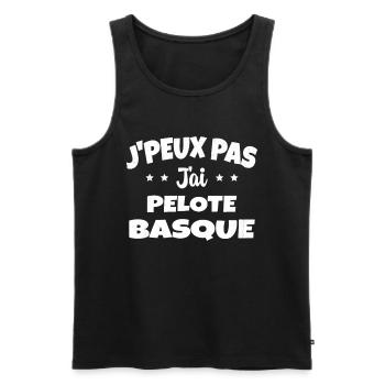 je peux pas j'ai Pelote basque - Débardeur bio Premium Homme - noir - Devant - Michal (187cm)