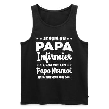 Homme Papa Infirmier Cool Humour Cadeau - Débardeur bio Premium Homme - noir - Devant - Michal (187cm)